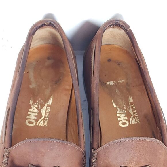 Salvatore Ferragamo Women's US 6,5 EE Leather Tassels Slip-On Loafer Moccasin - Picture 14 of 16